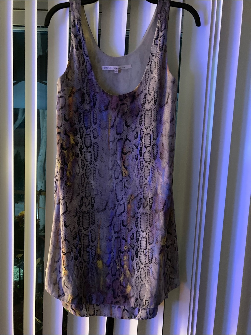 Snake Print Silk-Look Tank Top in Taupe and Black
